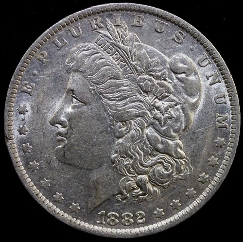 1882-O/S Strong Morgan Silver Dollar AU #K4