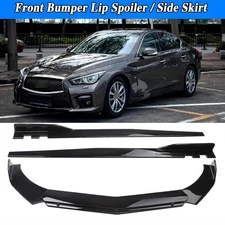 For Infiniti Q50 14-2017 Front Bumper Lip Spoiler Splitter Body/ Kit Side Skirt
