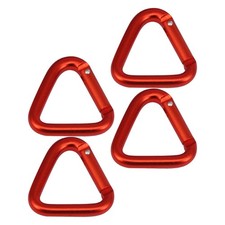 4Pcs Reusable Aluminum Triangle Carabiner Key Chains for Hiking and Camping