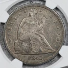 1843-P Seated Liberty Dollar NGC AU50 Stone Cold Original! #3FLR