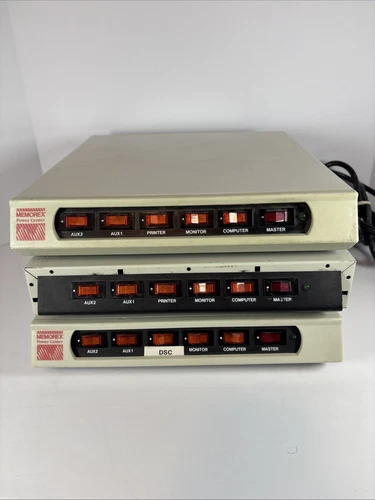 3 Vintage Memorex Power Center TVSS 1449 PC-0061 Surge Protector! ALL WORKING!