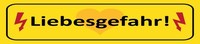 Blechschild 10X46 Cm Liebesgefahr Gelbes Deko Geschenk Schild