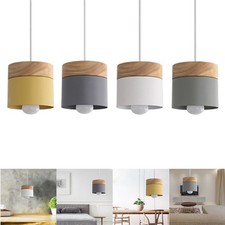 Light Lamp Pendant Chandelier Simple Pattern Island LED E27 Chandelier Iron Wood