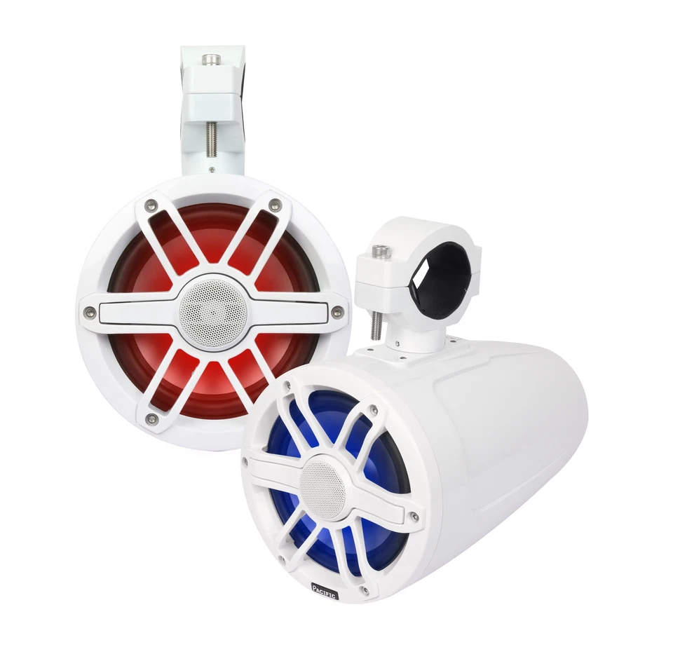 6-1/2» 2-полосный морской лодки колонки 50-20 000 Гц 12V DC RGB светодиод освещения 150 Вт - Изображение 3 из 4