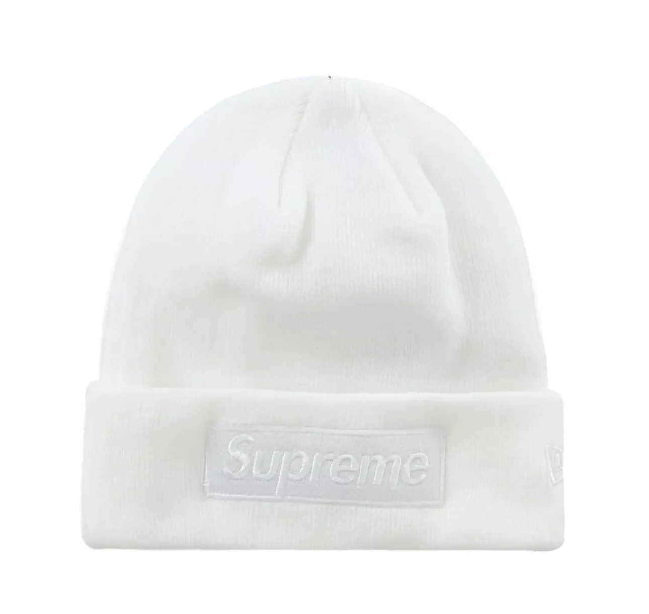 Bonnet neuf avec logo Supreme New Era Box (FW23)   Blanc