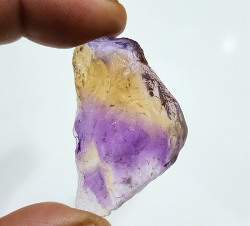 Incredibile pietra preziosa grezza ametrina gialla e viola 101 ct ametrina grezza sfusa - Foto 3 di 6