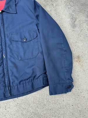 ジャケット・アウター 60s 70s CORPORATE STAFF WORK JACKET Vintage 60s Blue Bomber Workwear Uniform Zip Up Jacket Mens