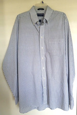 Stafford The Blazer Shirt-size 17 36-37 Classic fit Sz White Blue Plaid