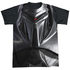 BSG Cylon Face Adult Halloween Costume T Shirt (Black Back), S-3XL