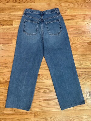 Uniqlo Women’s Size 23 Jeans High Waist Straight Baggy Wide Leg Y2K Medium  Wash