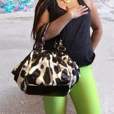 Moo-tastic One-of-a-Kind Cow Print Patch Bag