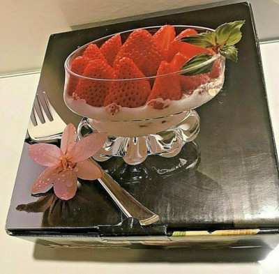 Studio Nova Citadel Set of 4 Footed Clear Glass Dessert Bowls New Other