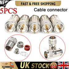 5Pcs PL259 Plug Male Clamp For RG213 LMR400 UHF RF Coaxial Adapter Connector UK