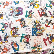 VTG Dundee Mickey Mouse Friends ABC Alphabet Toddler Bed Crib Sheet Set USA