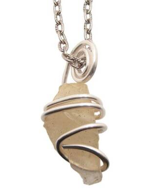AUTHENTIC Libyan Desert Glass! Meteorite Sterling Silver Pendant #500