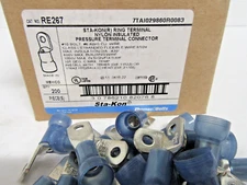 25 Pack Thomas & Betts RE267 Sta-Kon Ring Terminal Connectors 6 Awg #10 Bolt