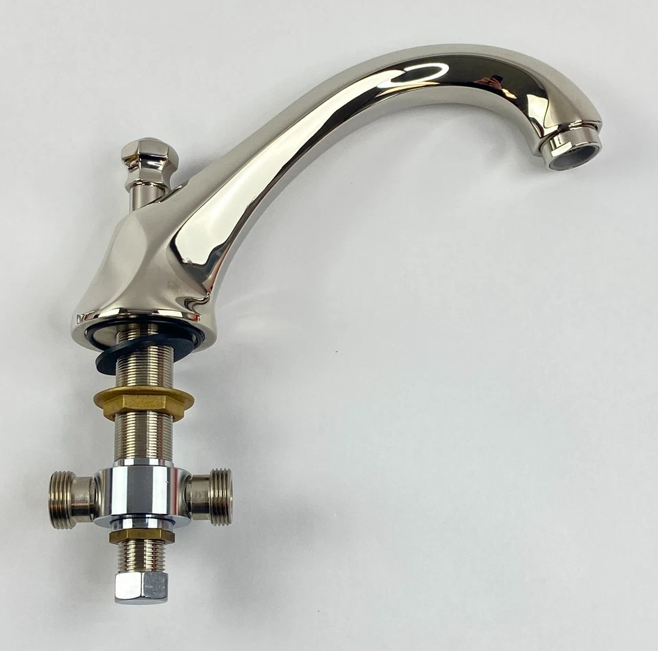 Relleno de bañera Rohl de 3 orificios con mango de doble palanca níquel pulido 3/4 pulgadas A1984LMPN Foto 3 de 4