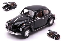 Welly 1/24 Epoche Vw KÄFer Beetle 1968 Schwarz Statisches Modell Diecast