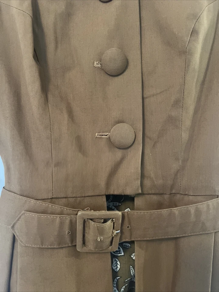 Vintage Woman’s 2 Piece Dress Suit Handmade 1930s? Belt XSmall - Image 4 of 4