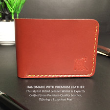 Men's Handmade Bifold Wallet Full Grain Leather Brown Slim Premium Quality