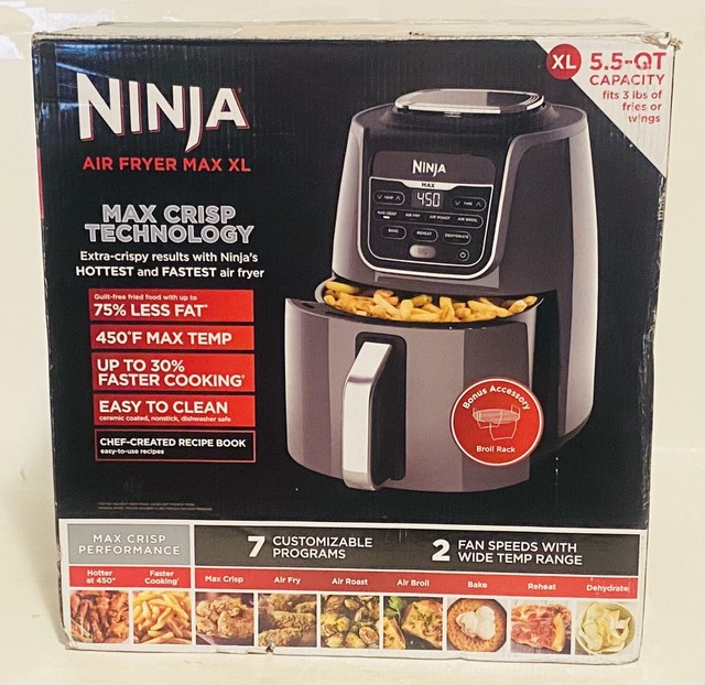 Ninja Max XL AF161 Air Fryer that Cooks, Crisps, Roasts, Broils, Bakes