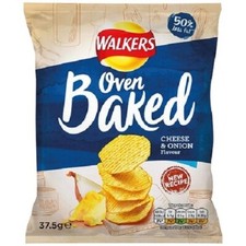 Walkers Crisps Oven Baked Cheese & Onion 32 Bags  x 37.5 g