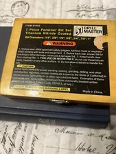 VINTAGE 7 PIECE WOOD WORKER’S FORSTNER DRILL BIT SET IN WOODEN CASE 1/4” - 1”