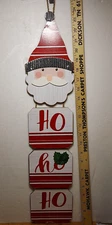 24" Hanging HO HO HO Santa Sign Christmas