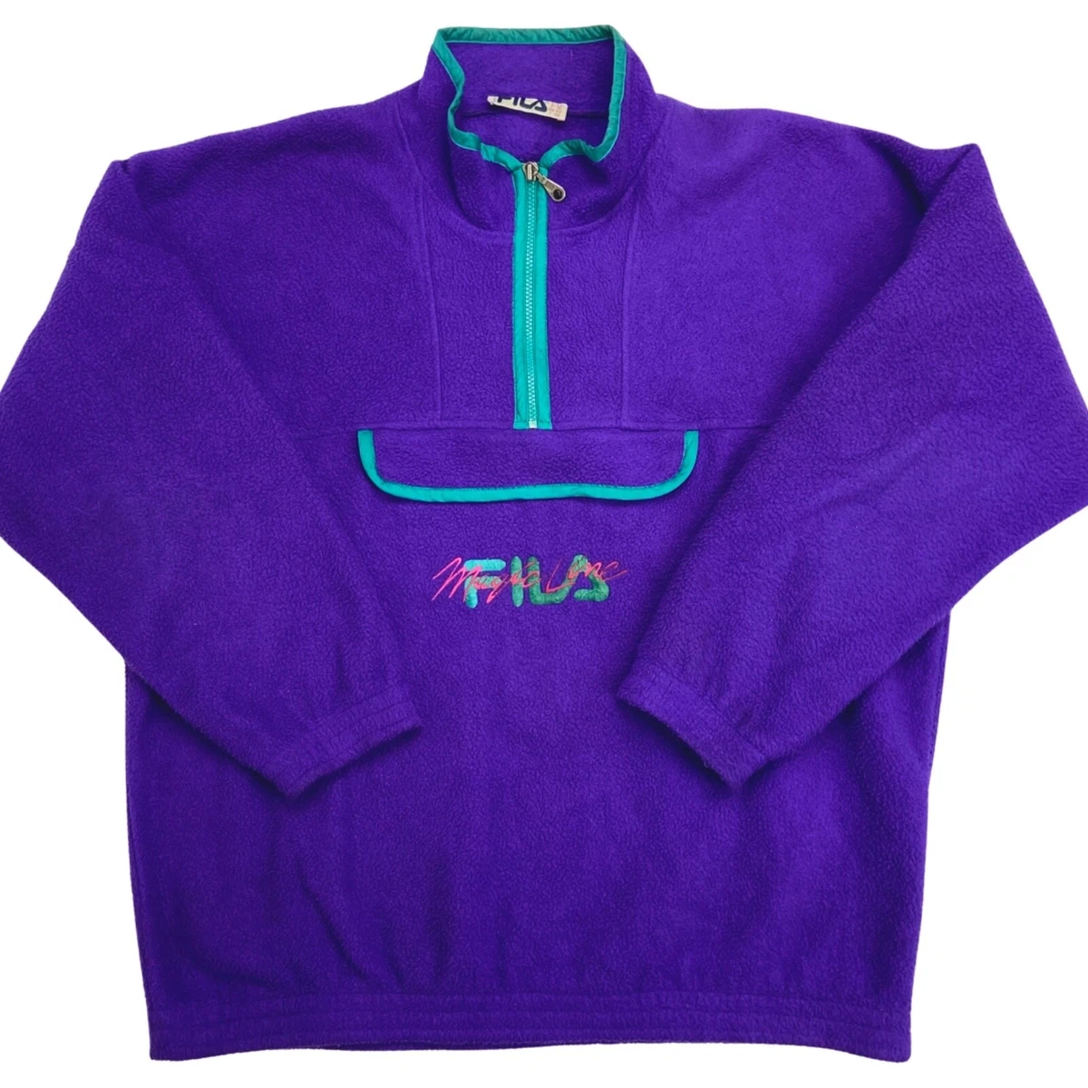 Vintage Rare 1980s Purple Fila Magic Line Fleece XXL