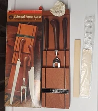 Ekco Eterna Colonial Americana 3pc Forged Carving Set Phenolic Handles BRAND NEW