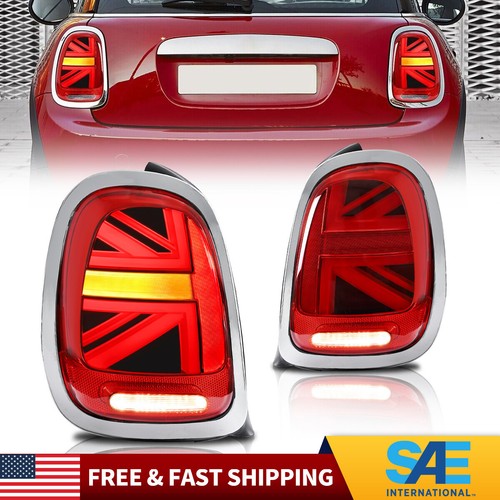 VLAND Red Full LED Tail Lights For Mini Cooper F55 F56 F57 2014-2022 Rear Lights - Picture 1 of 11
