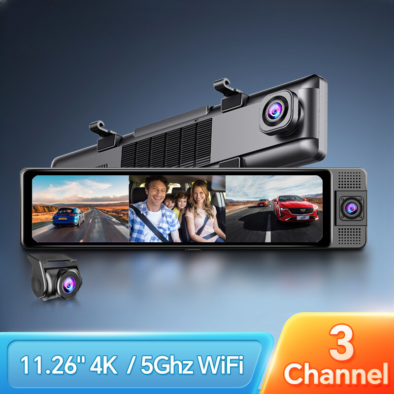 H330 Dash Cam Channel Rearview Mirror Front Inside Rear 4K+1080P