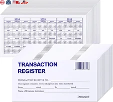 24 PCS Check Registers for Personal Checkbook, Easy to Read Checkbook Register
