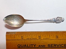 AG2 - Sterling Souvenir Spoon, Santa in the Chimney, Merry Christmas, Demitasse