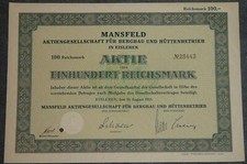Mansfeld Aktiengesellschaft für Bergbau und Hüttenbetrieb 1933 100 RM