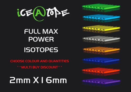 ICEATOPE 2mm x 15mm / 2MM X 16MM Isotopes Trigalight Betalight BETALIGHTS CARP