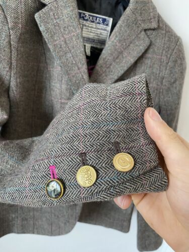 Joules Jacket UK 10 WILLA Blazer Herringbone Tweed Hacking Riding Check WOOL - Picture 5 of 11