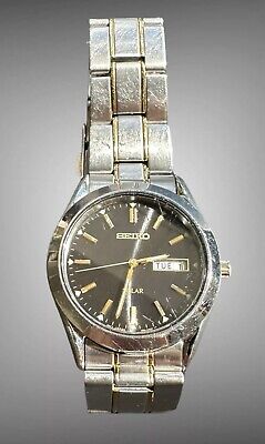 稼働　セイコー　V158-0AB0 ラウンド　ソーラーデイデイト　腕時計　メンズ SEIKO - セイコー SEIKO ソーラー腕時計 V158-0AB0 動作品の通販