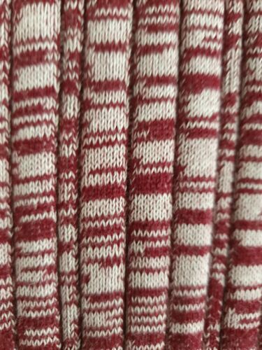 Anna Quan Charissa Ribbed Midi Dress 4 Womens Knit Burgundy Cream Cotton Stretch - Picture 8 of 20