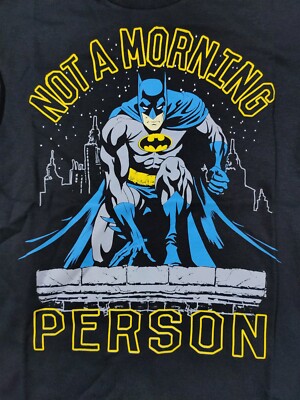 Batman Shirt Boys Small 6-7 Fun Novelty Tee Not a Morning Person T