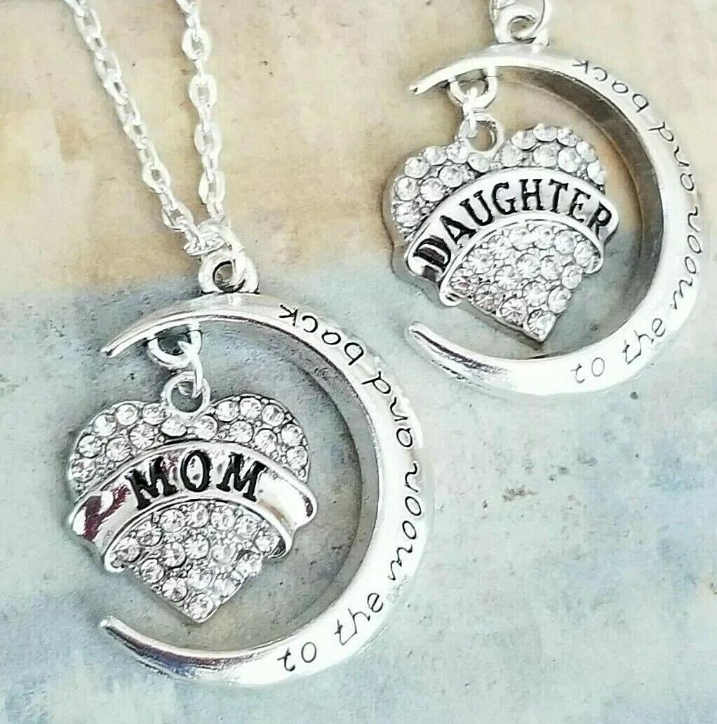 Mother/Daughter Necklaces Heart with Rose Sterling Silver | Kay