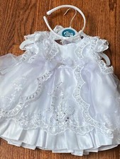 Baby Girls White Christening Baptism Dedication Dress Gown XS-S-M-L-XL/ 5634
