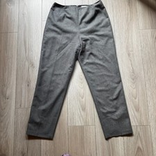 Vintage Women Oscar de la Renta Gray Wool blend Staight Leg Wide trousers Sz  14