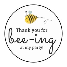 30 THANK YOU FOR BEE-ING AT MY PARTY ENVELOPE SEALS LABELS STICKERS 1.5" ROUND