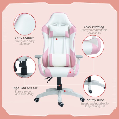 Gaming Chair, Racing Gamer Chair, Reclining Faux Leather Computer Chair - Picture 8 of 9