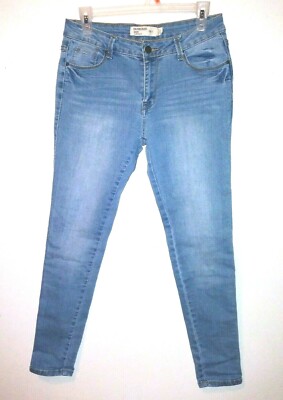 Womens Encore Skinny Jeans Juniors Size 7 stretch 30x29 Light wash 5 pocket EUC 