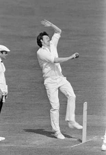 Arnold Sidebottom bowling for Yorkshire during their John Player S- Old Photo