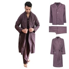 Armani International Flannel Pajama Set  Robe   Warm  Stylish Sleepwear