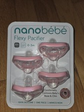 nanobebe Silicone Flexy Pacifiers 4 Pack Pink 0-3 Months New Extra Soft