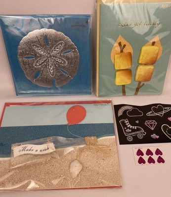 PAPYRUS FAB! LOT BIRTHDAY, LOVE & BLANK, BEACH, S mores & Rhinestone Sand Dollar